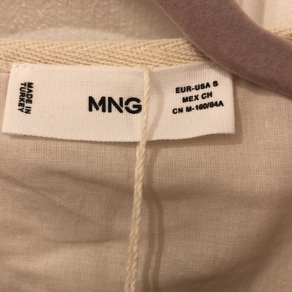 Mango Quilted Cream Tie Jacket NWT - Picture 7 of 9